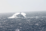 The yacht was designed to function not just as a floating palace but as a seagoing vessel--and as it crossed the Atlantic a few weeks ago, it was clobbered by a violent storm. These photos were taken by a passing freighter.  Photo: ©Patty Witler Anderson.